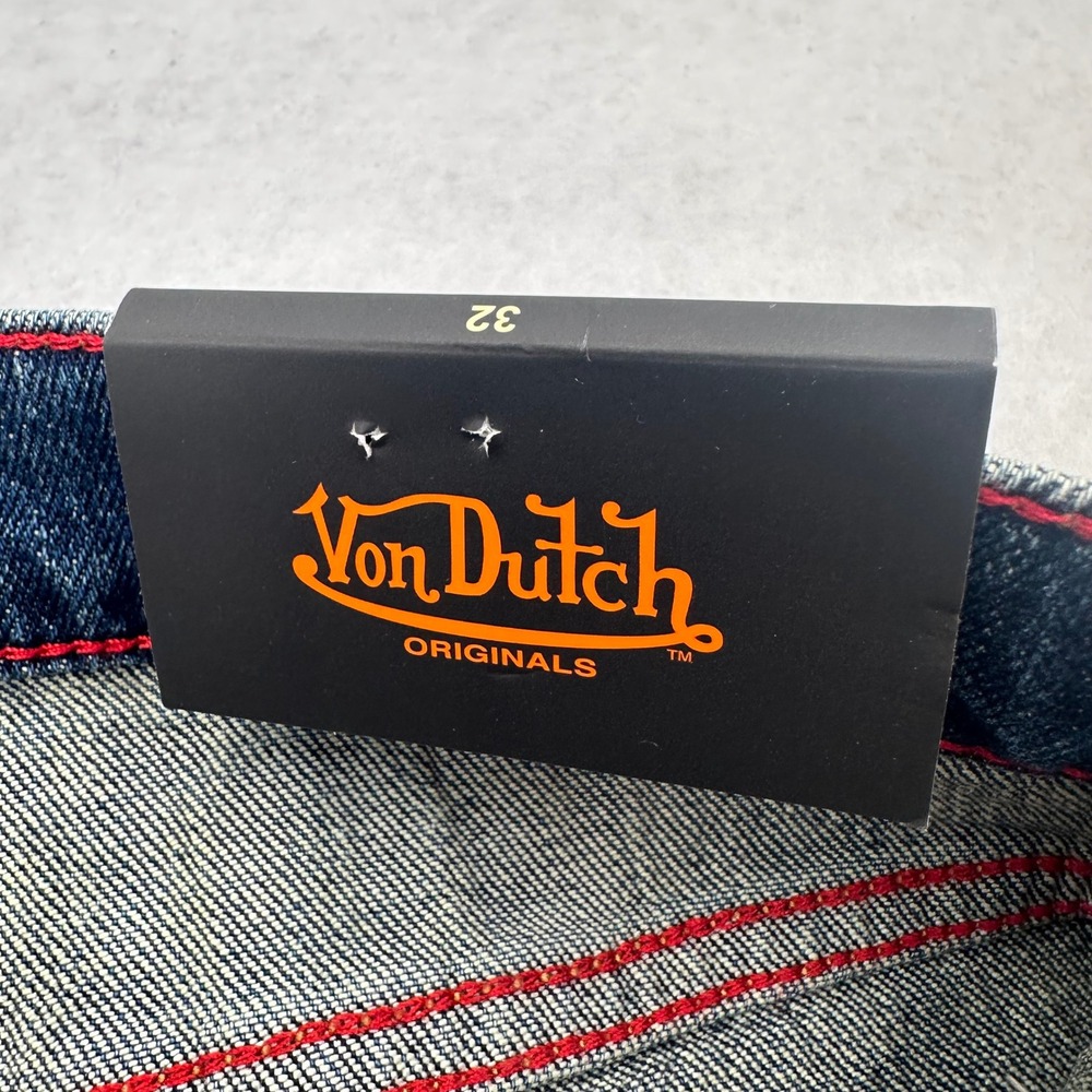 Von Dutch Originals Mens Patchwork Distressed Jeans Blue 32x32 VD27121MD21 NWT - Picture 13 of 16